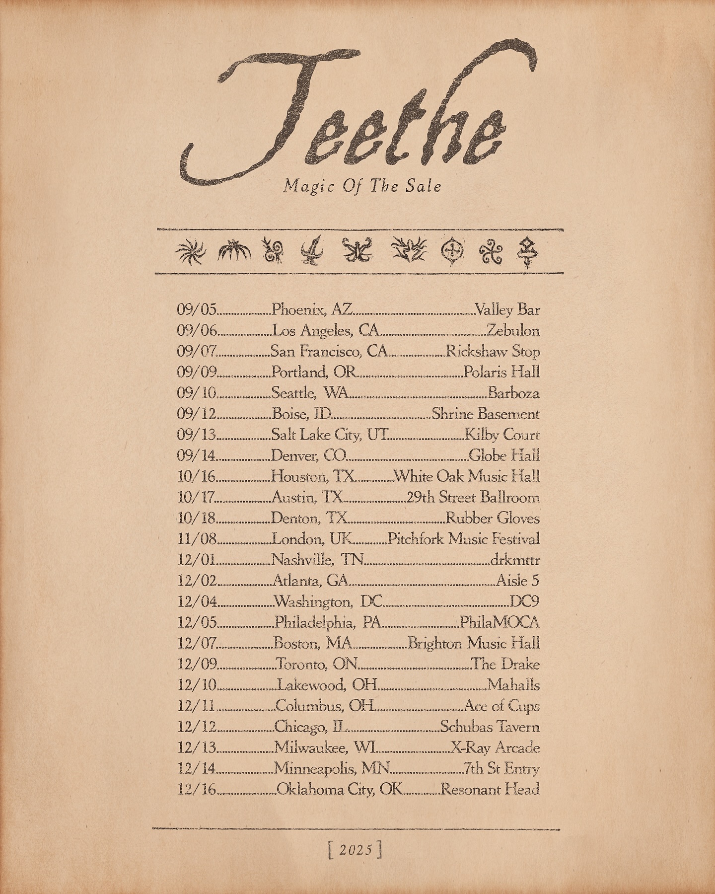 Teethe Magic Of The Sale Tour Poster